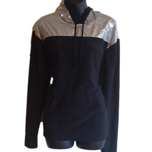 Victoria Sport Silver/ black lightweight jacket/ hoodie. Size medium.
